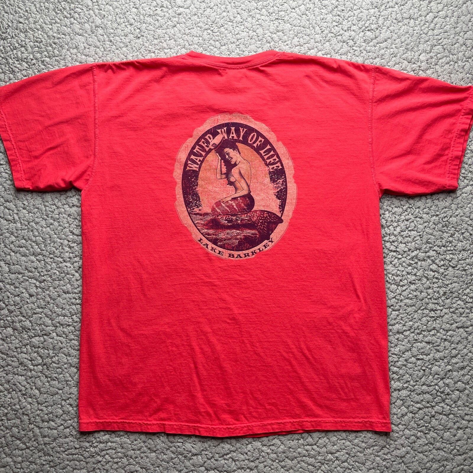 Lake Barkley Kentucky Tourist Shirt Mens XL Red Waterway of Life Mermaid Travel gallery