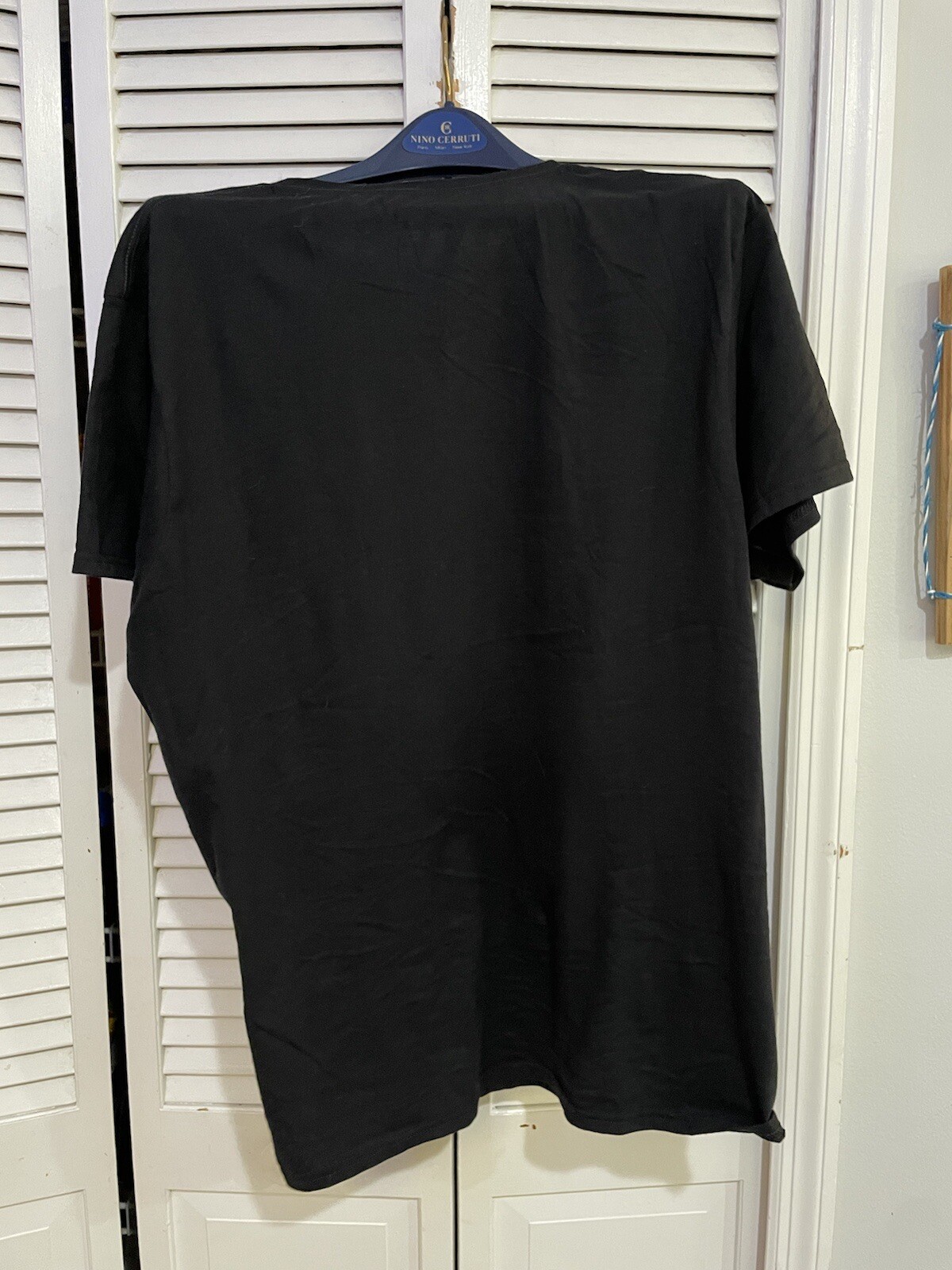 Mens Sz Medium Cotton Crew Neck T-Shirt Black Gildan A65 gallery
