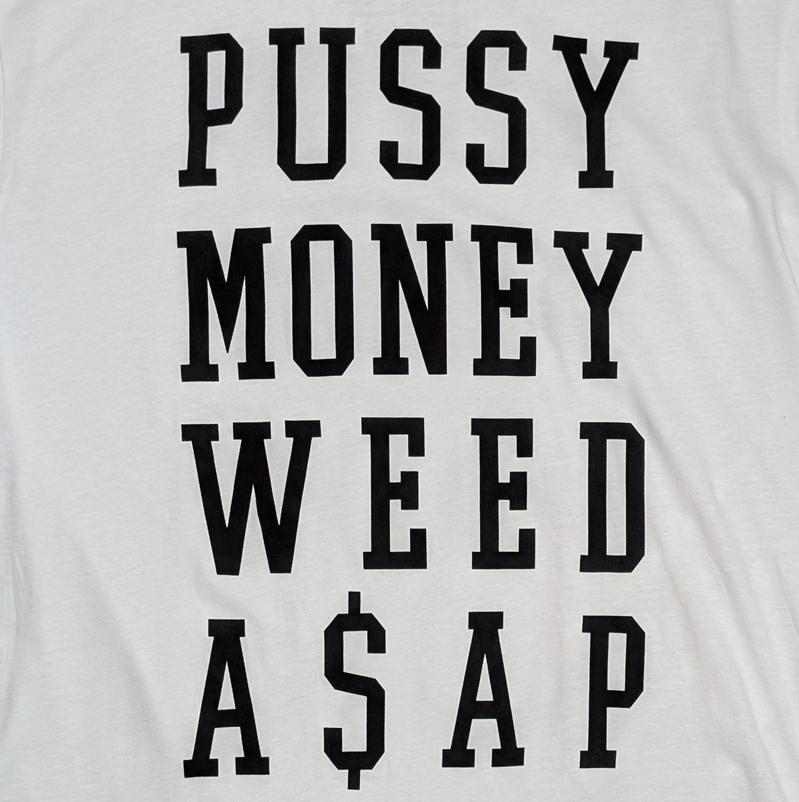 New A$AP Rocky Official Pussy Money Weed Size X Large Rap Tee 22x31 Rare gallery
