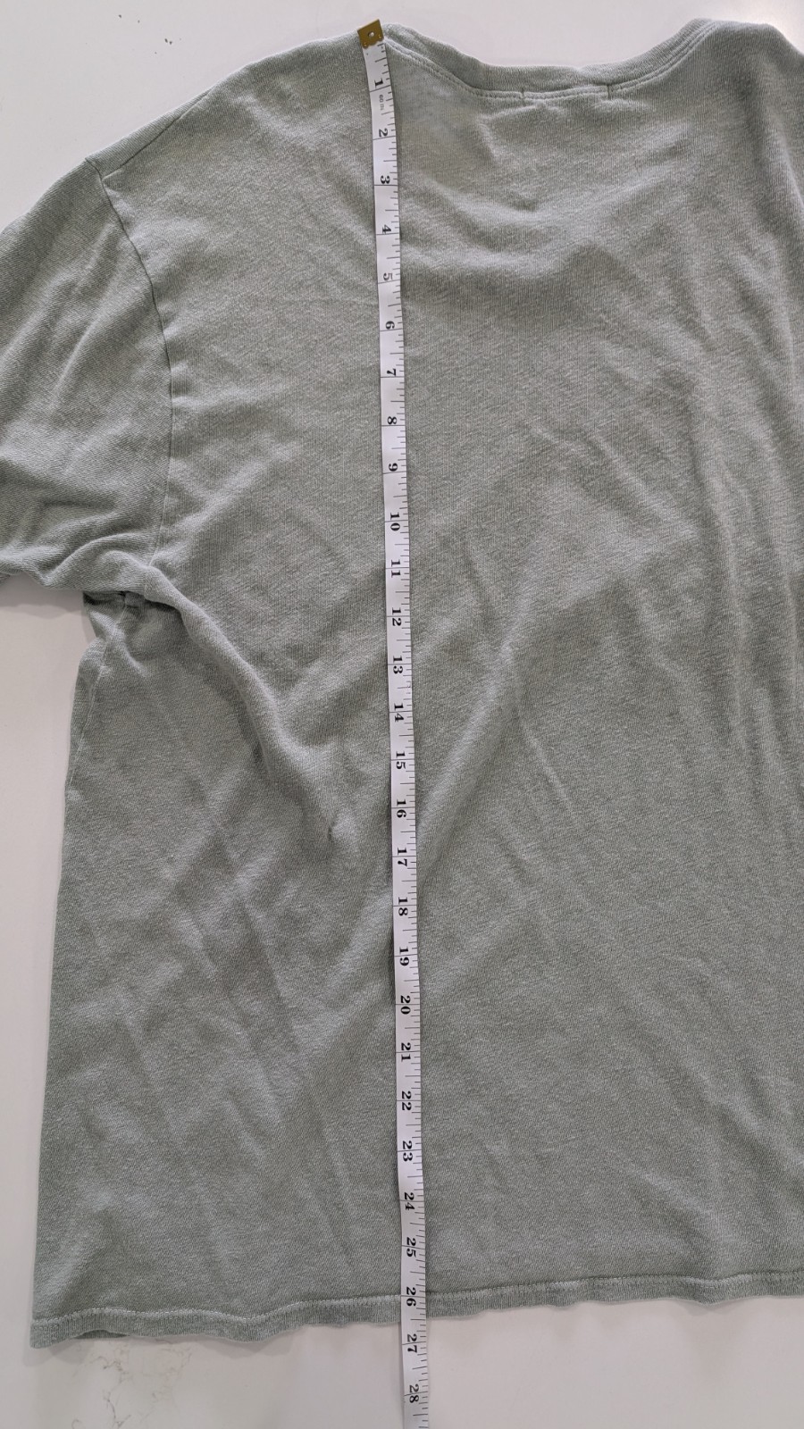 American Trench Sage Green Cotton Linen Tee Shirt Mens Small S Made in USA gallery