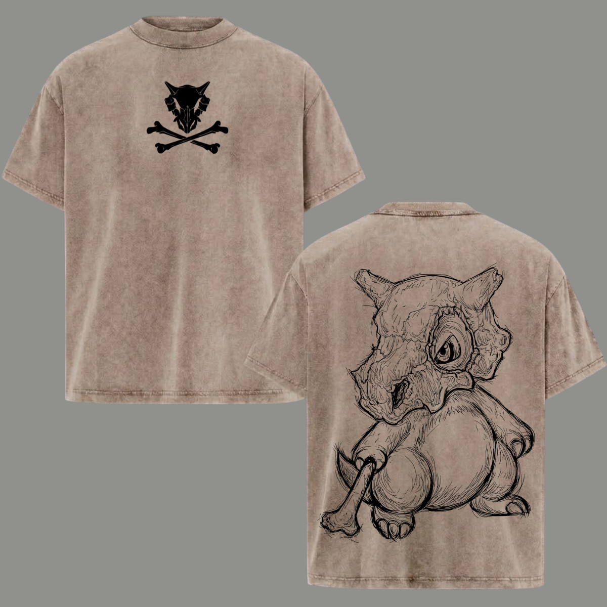 Cubone Acid Washed T-Shirt Anime Unisex Oversized Men Top Clothing Gift 2026 gallery