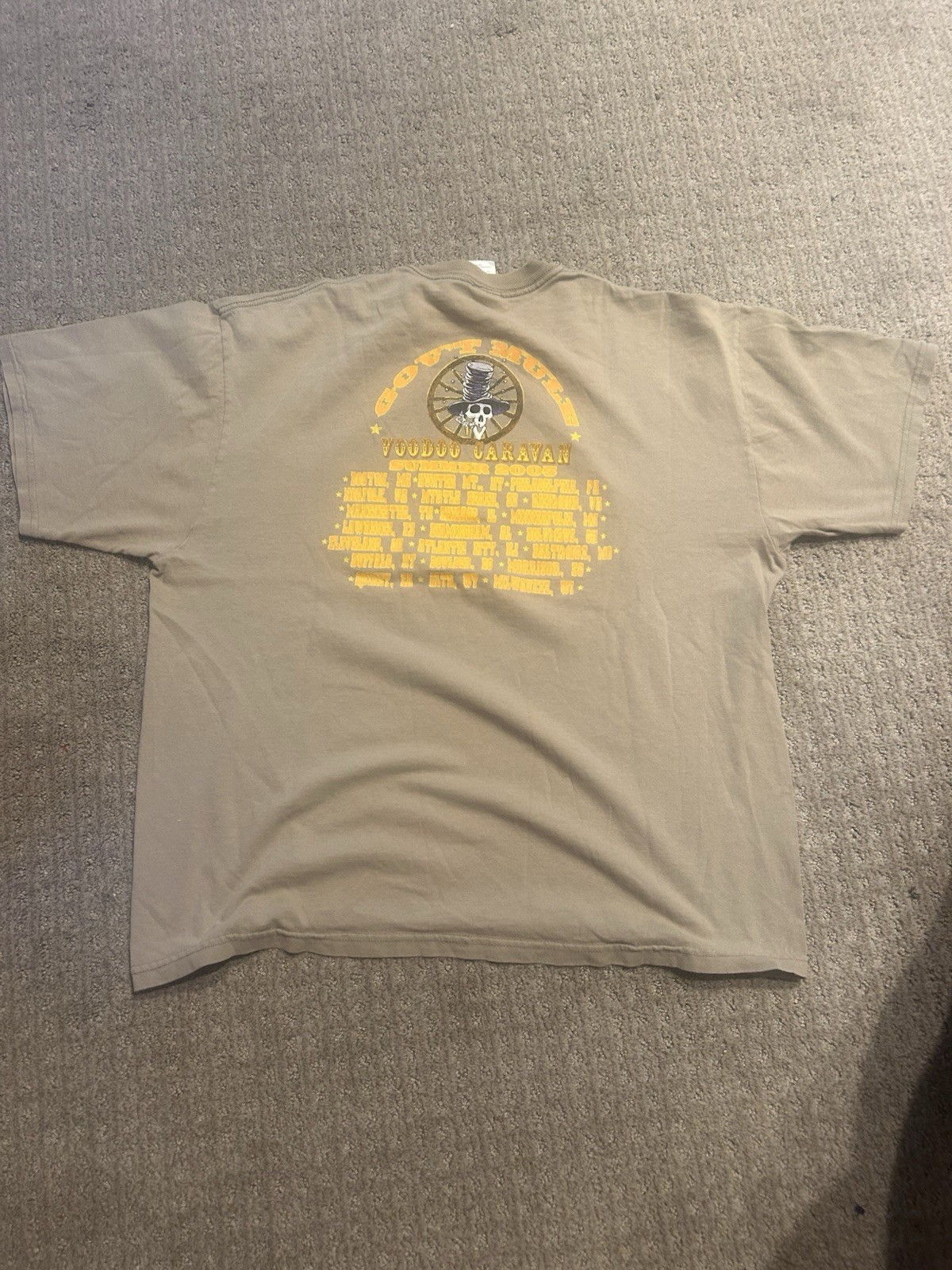 Vintage Govt Mule T-shirt Size XL Tour Jam Band 2005 Caravan Tour Art Music gallery