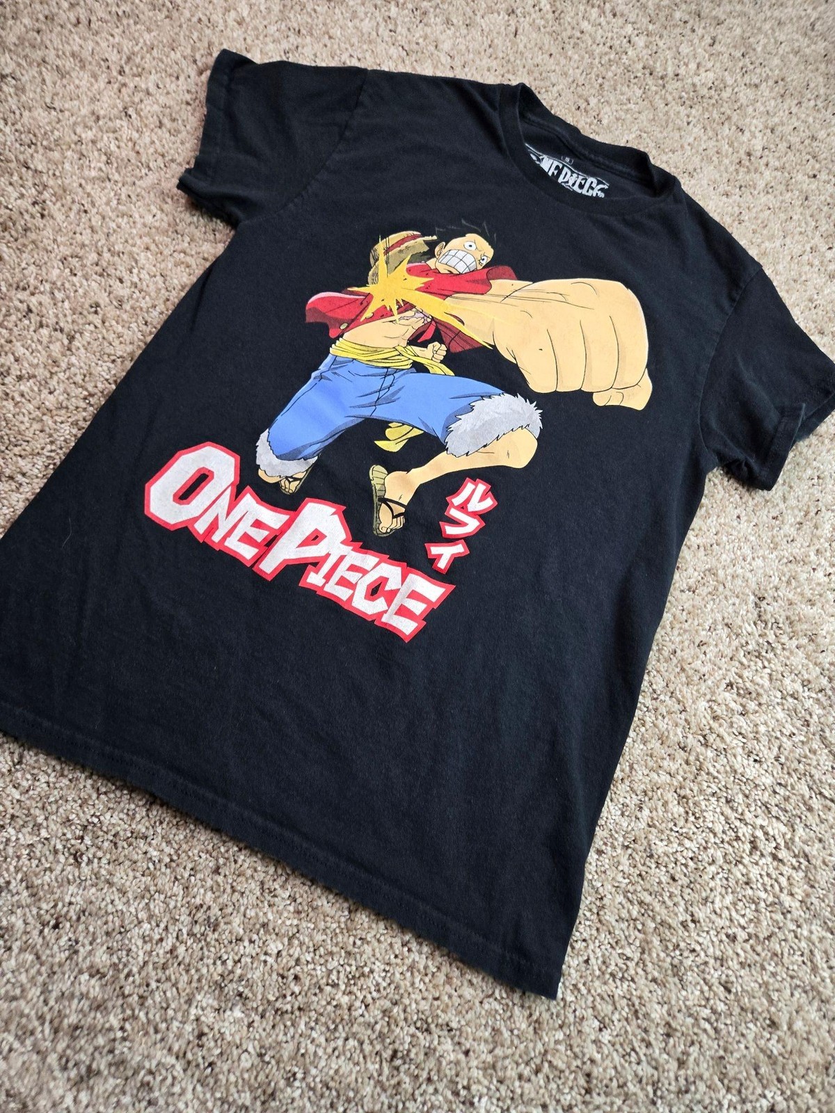 One Piece T Shirt Mens Small Black Monkey D. Luffy Graphic Ripple Junction gallery
