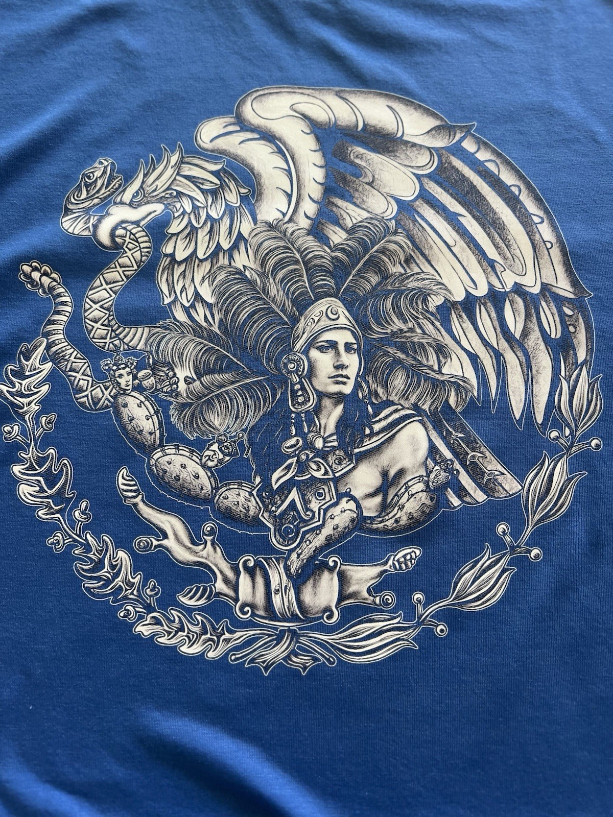George T-Shirt Crewneck Unisex Large Aztec Mexican Eagle Mexico gallery