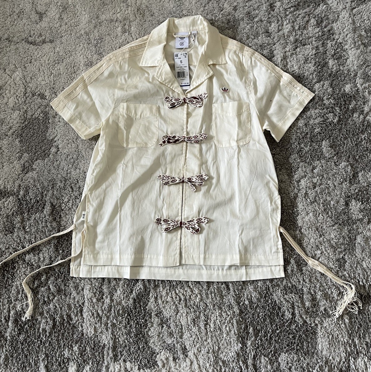 Adidas X Clot Edison Chen Bowl Shirt Cream Limited Edition JP1599 Unisex Sz 2XS gallery