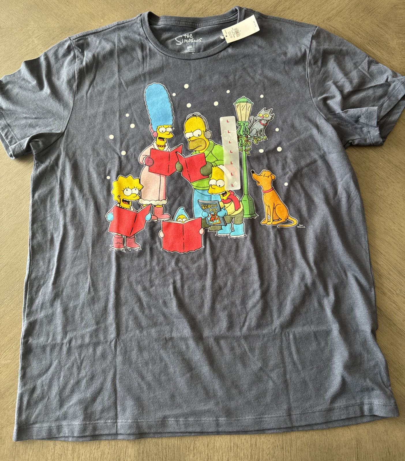 The Simpsons ~Christmas Carols T-shirt Adult Large Navy Blue NWT gallery