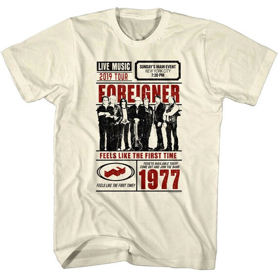 Foreigner Band Feels Like the First Time Tour T Shirt Full Size S-5XL