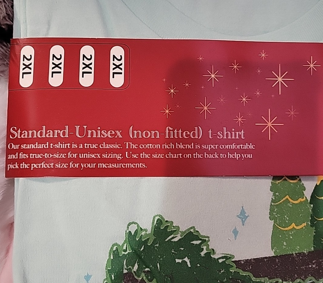 Men's Blue Light weight Knit Short sleeve Graphic Christmas T-shirt ( Size: 2XL gallery