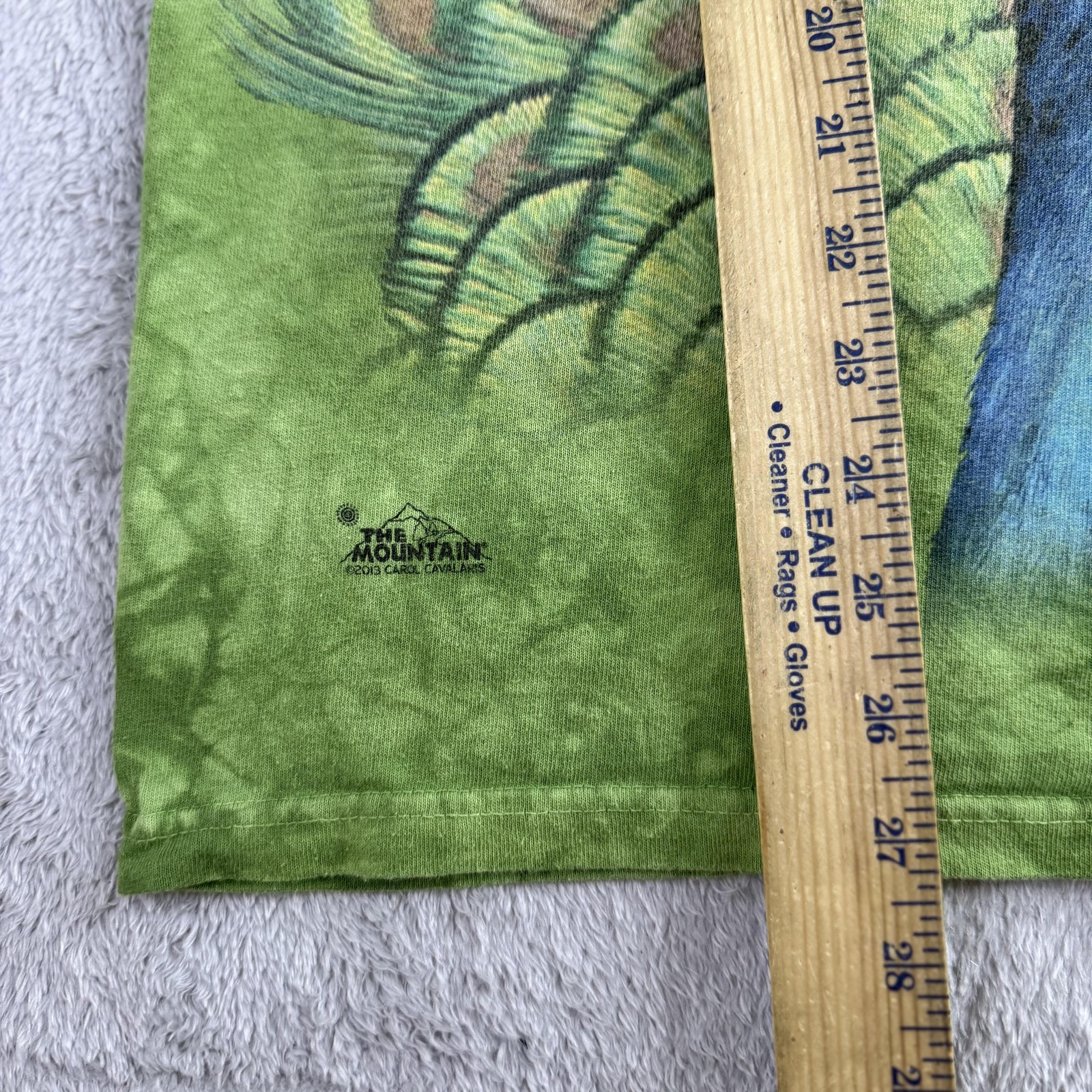 Mountain Shirt Mens Medium Green Peacock Graphic Tee Nature Bird Tie Dye gallery