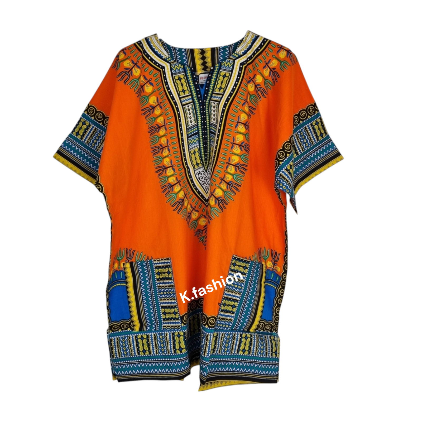 100% COTTON Unisex Dashiki Africa Tribal Print Festival Kaftans Shirt Blouse Top gallery
