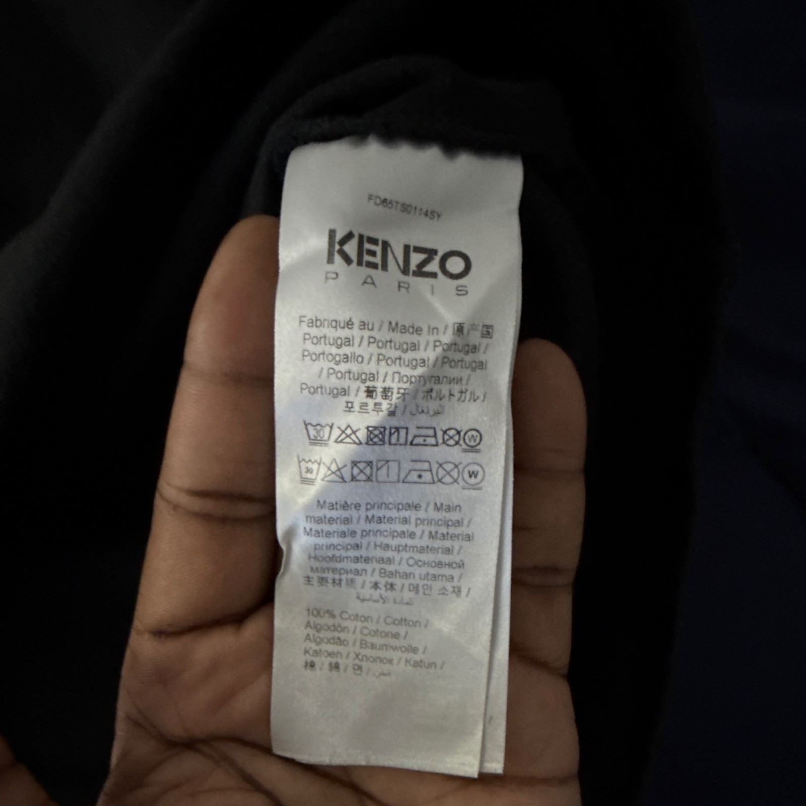 KENZO Paris Tiger Logo Embroidered Black Crew Neck T-Shirt Men's XL gallery