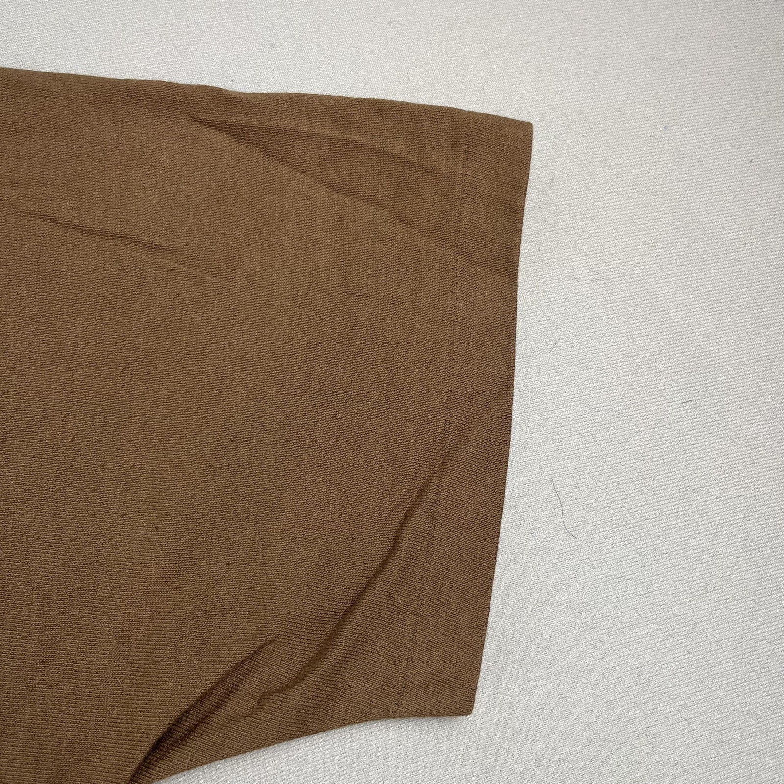 Vintage Brown T-Shirt Henley Mens Large Brown Blank Single Stitch Cotton USA 90s gallery