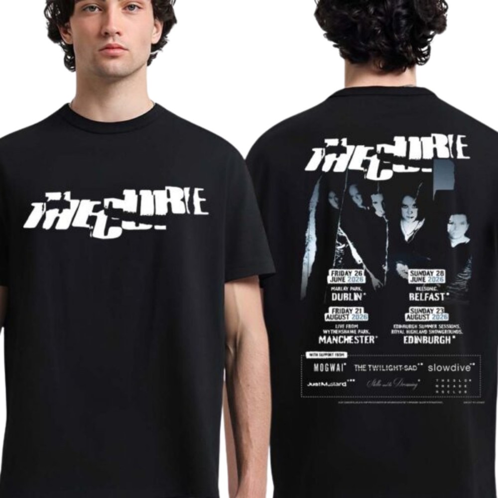 The Cure Tour 2026 Black Double Side Print T Shirt