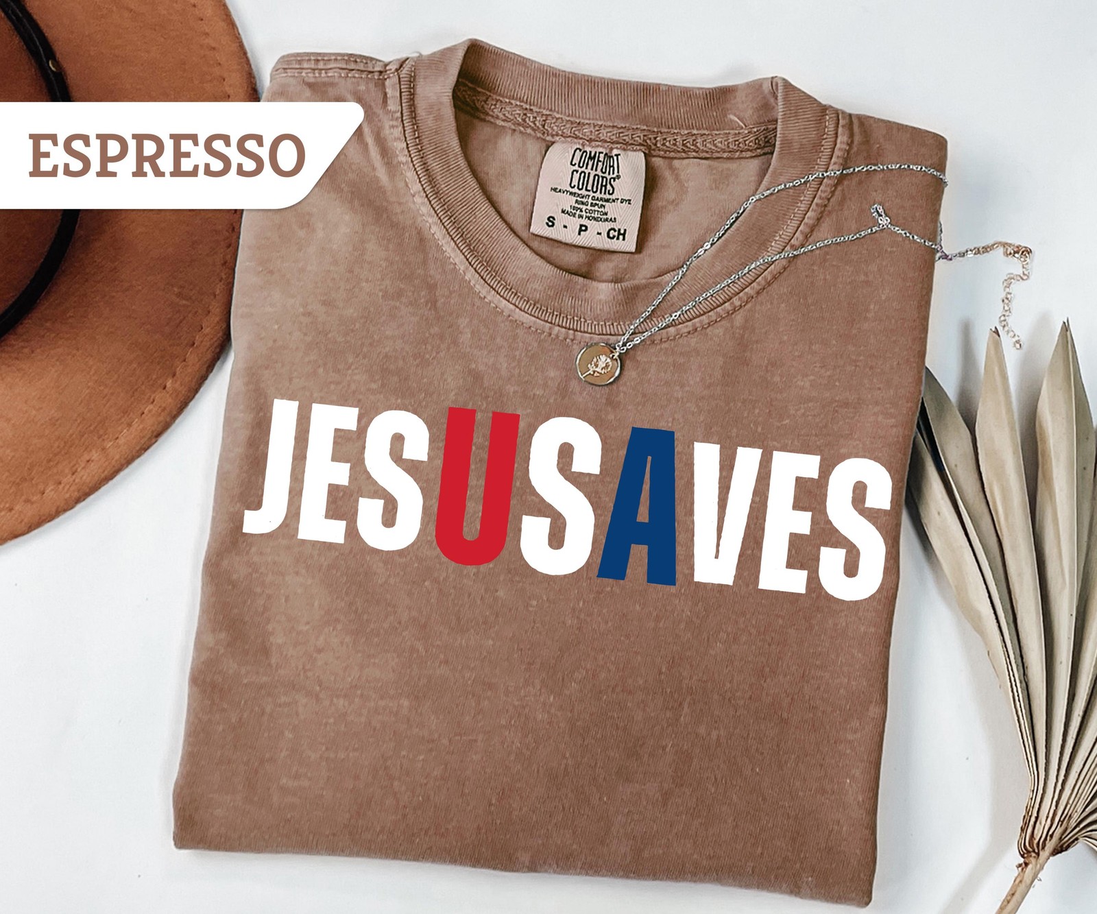 Jesus Saves USA T-Shirt Christian Patriotic 4th of July Red White Blue gallery