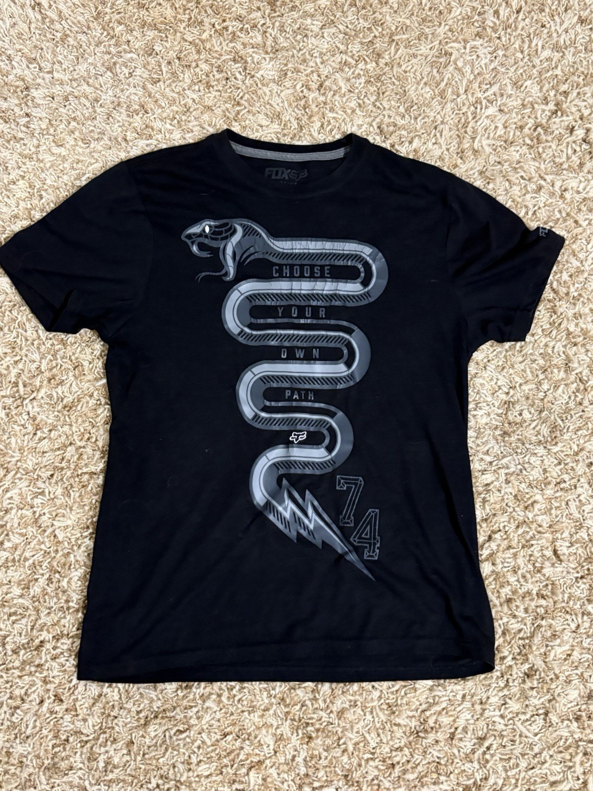 Fox Racing Men's small Fox Tech Black 'Choose Your Own Path' T-shirt EUC. SB13 gallery