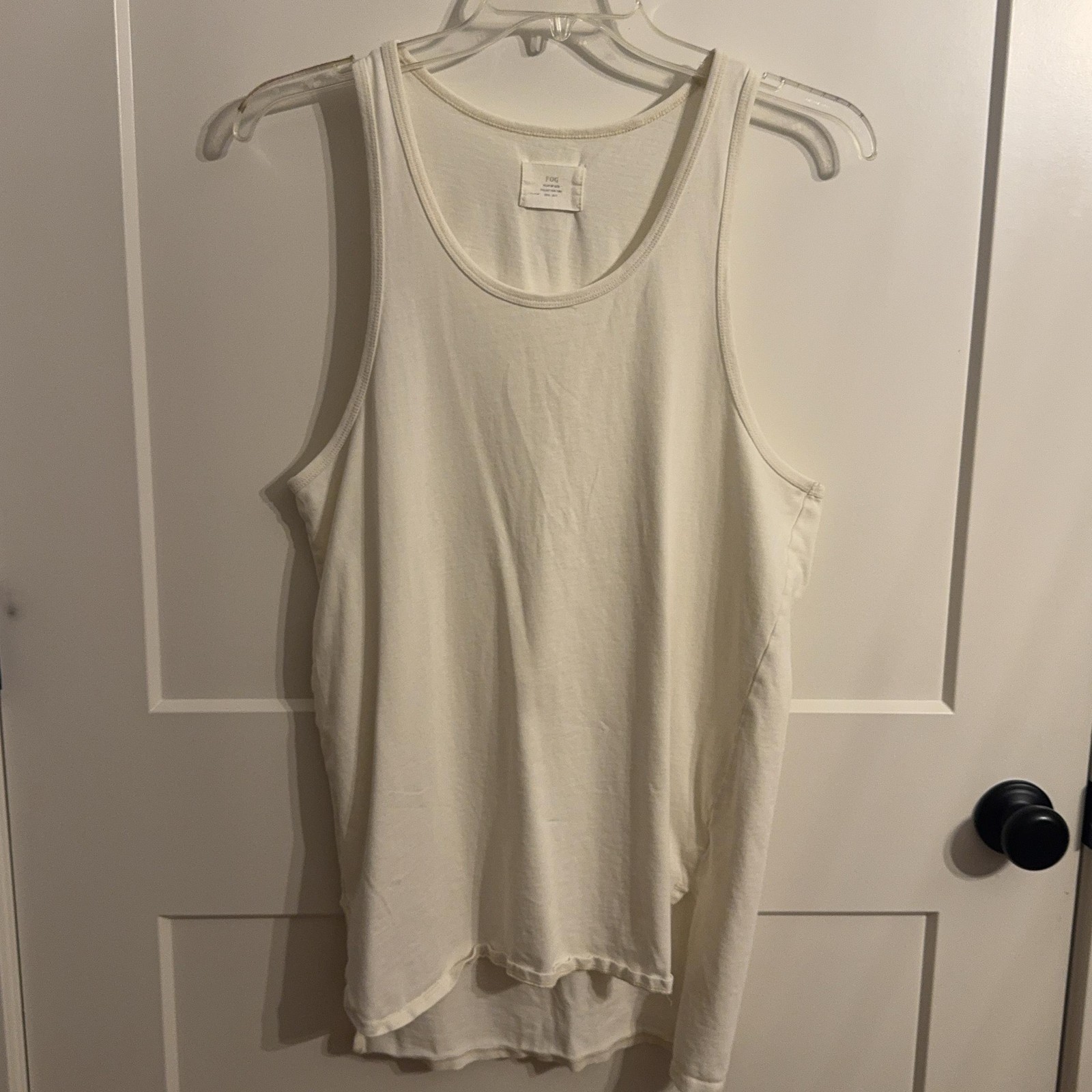 Fear Of God Tank Top Mens S White FOG Collection Two Longline Jersey Relaxed