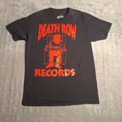 Death Row Records T-Shirt Size Medium Black Graphic Tee Hip Hop Rap Music Logo