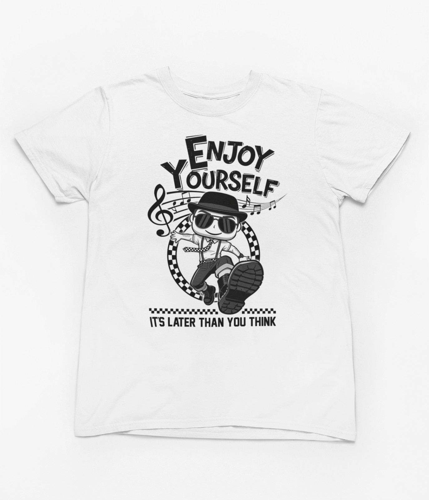 Enjoy Yourself 2-Tone SKA punk skateboard Rude boy 80's vinyl Tee Unisex t-shirt gallery