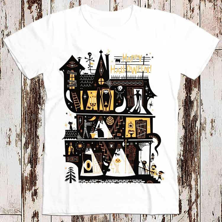 Happy Halloween Spooky House T Shirt 8725