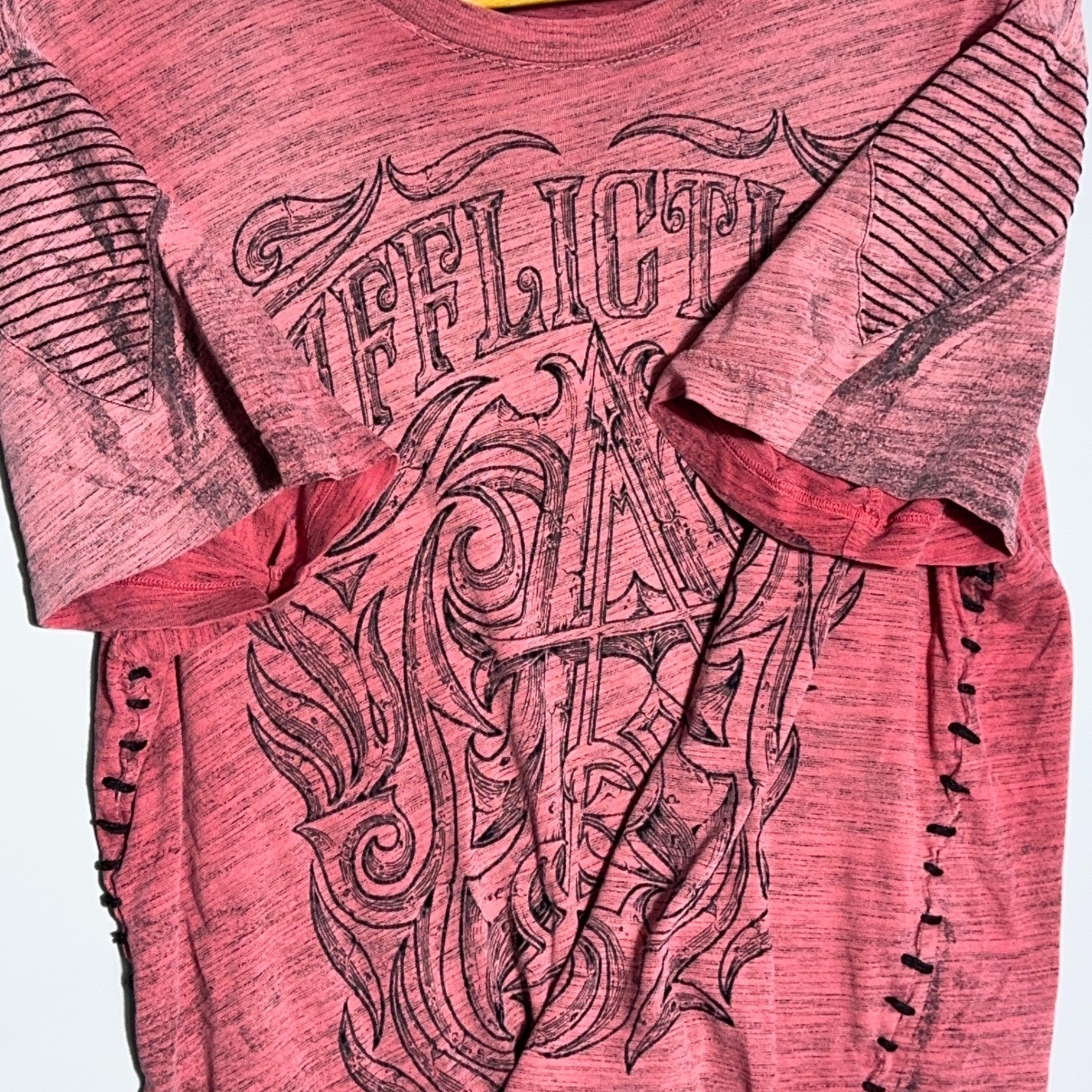 Affliction Live Fast Y2K T-Shirt Mens Size XL Cotton Red MMA Grunge Goth Skull gallery