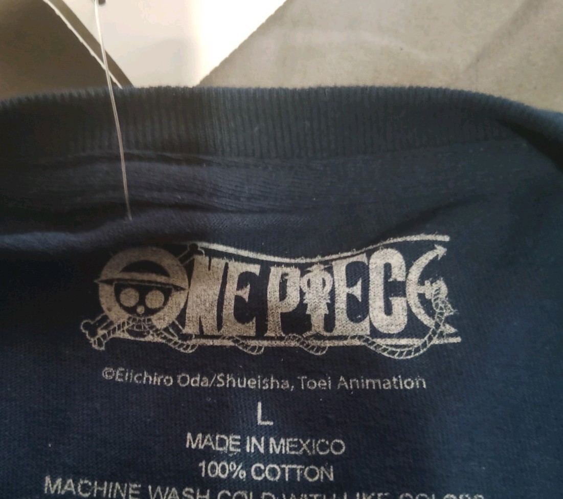 Men's One Piece Monkey D. Luffy Blue Graphic Print Crew Neck T-Shirt gallery