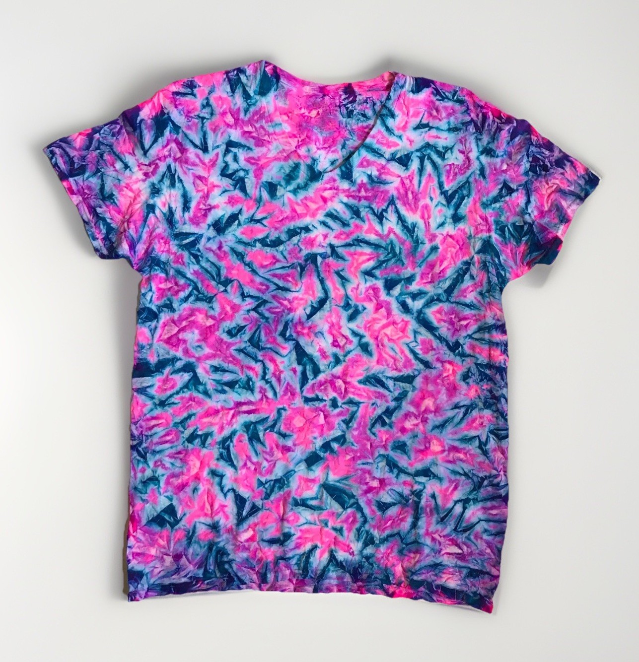 *New* 2XL - Sm Handmade Tie Dye, Pink Ice Cruncht Crinkle, Crew or V-Neck gallery