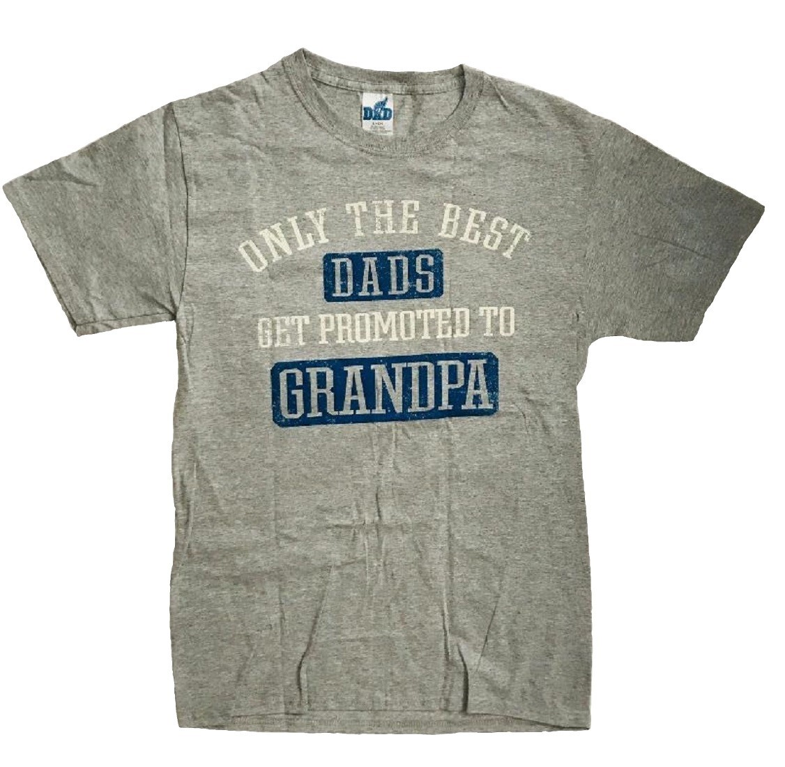 #1 DAD ONLY THE BEST DADS GET PROMOTED TO GRANDPA T-SHIRT GRAY S (34-36) [CHR14]