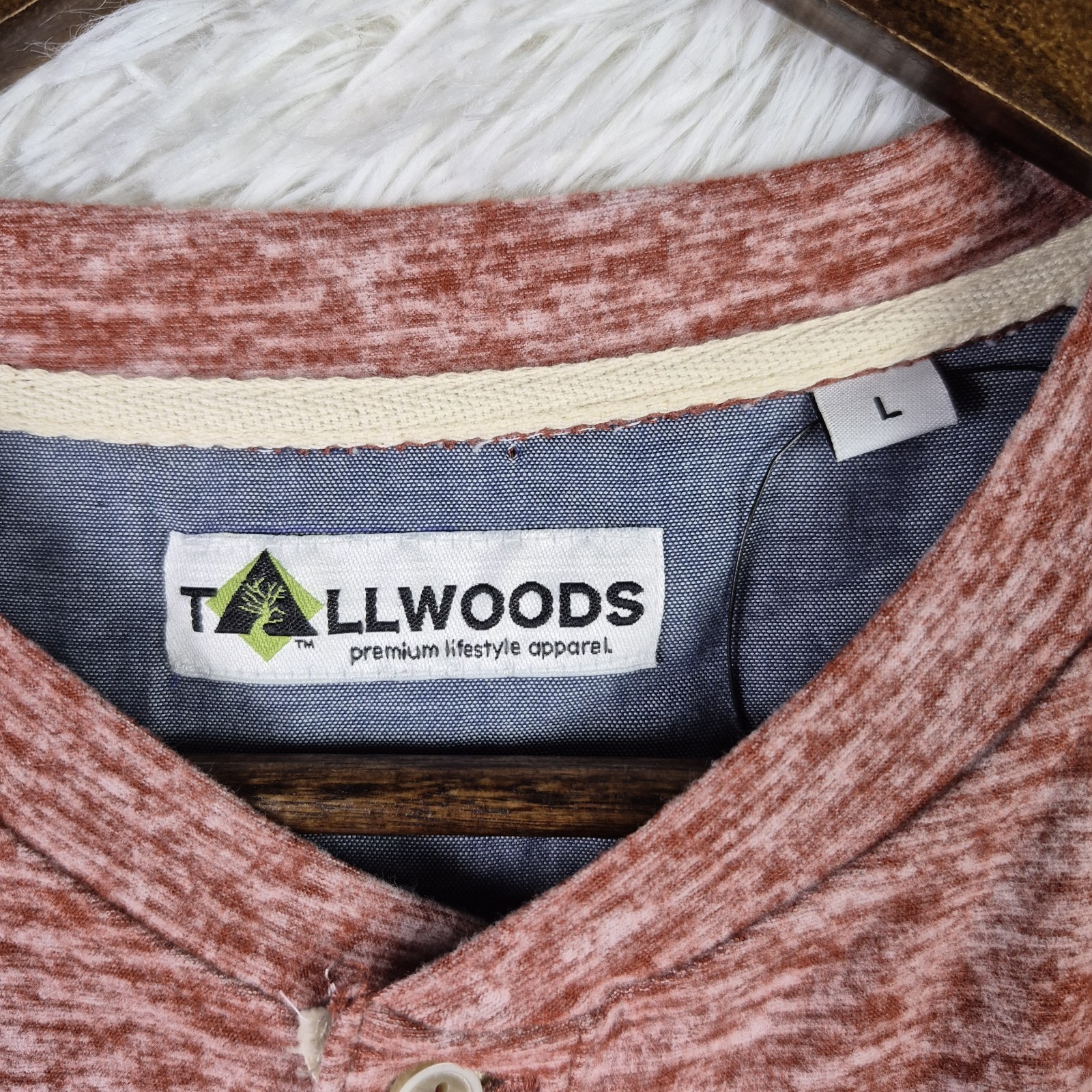 NWT Tallwoods Mens L Heather Red Long Sleeve Super Soft Henley Shirt Outdoor gallery