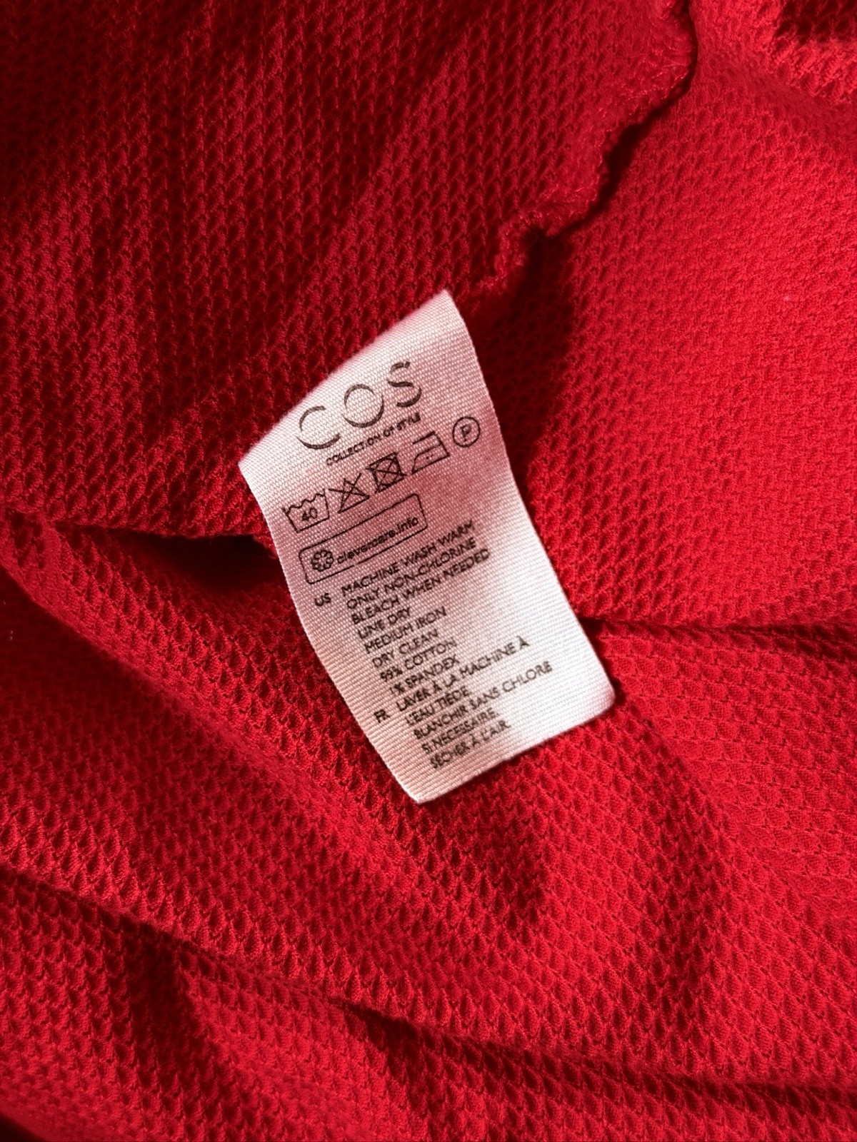 COS T Shirt Small Mens Red Textured Fabric Athletic Short Sleeve Tee gallery