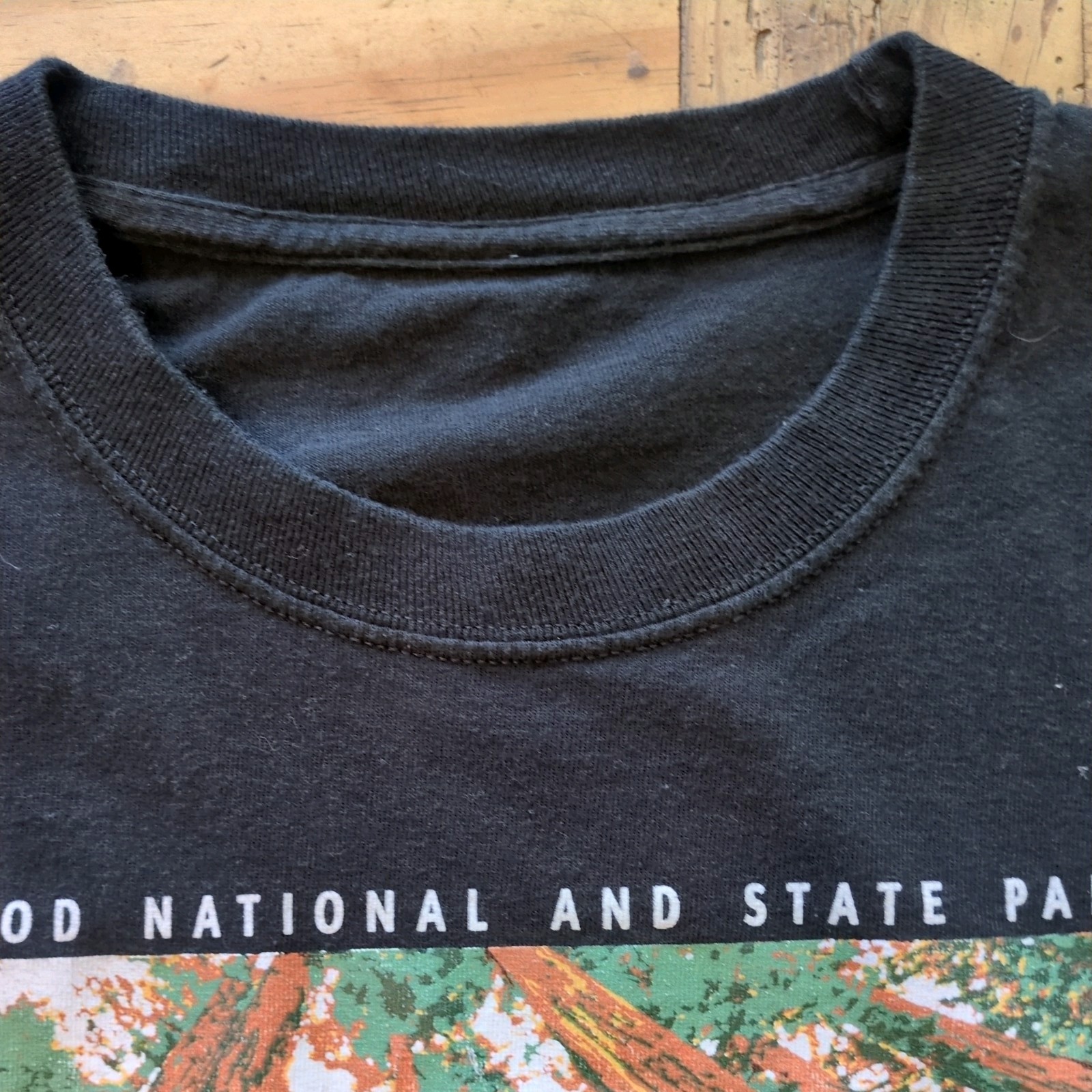 Redwood National Park T‑Shirt Men L Black May the Forest Star Wars Parody Tee gallery