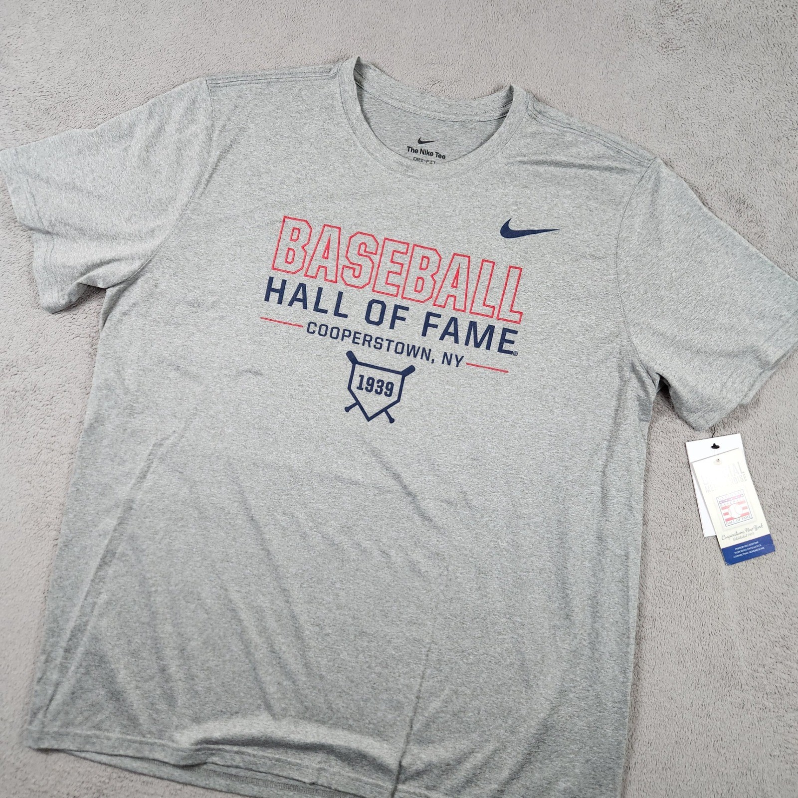 Nike Tee Baseball Hall of Fame Mens size XL Dri-FIT T-Shirt Grey gallery