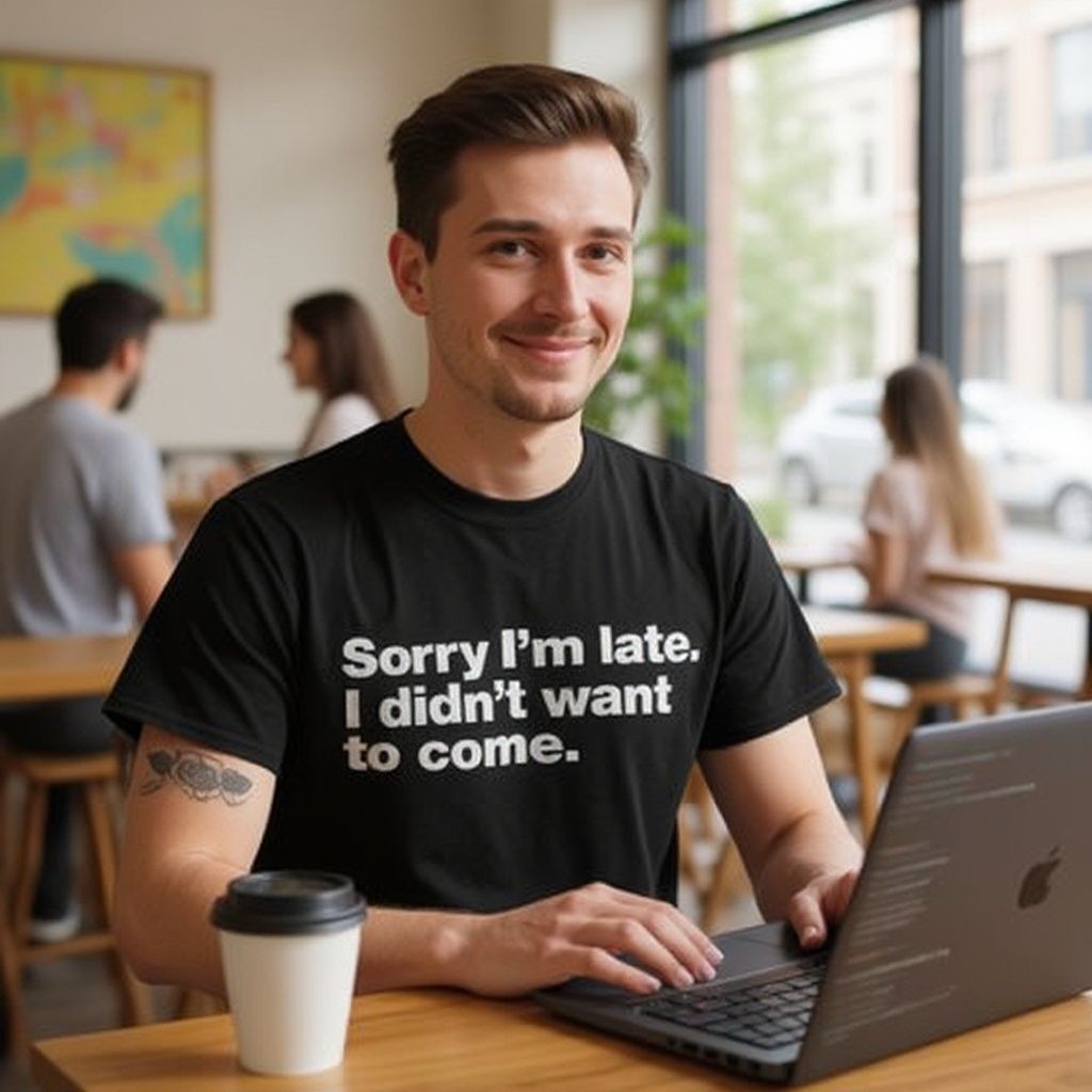 Funny Sorry I'm Late I Didn't Want to Come T-Shirt Mens Unisex Tee Gift Joke gallery