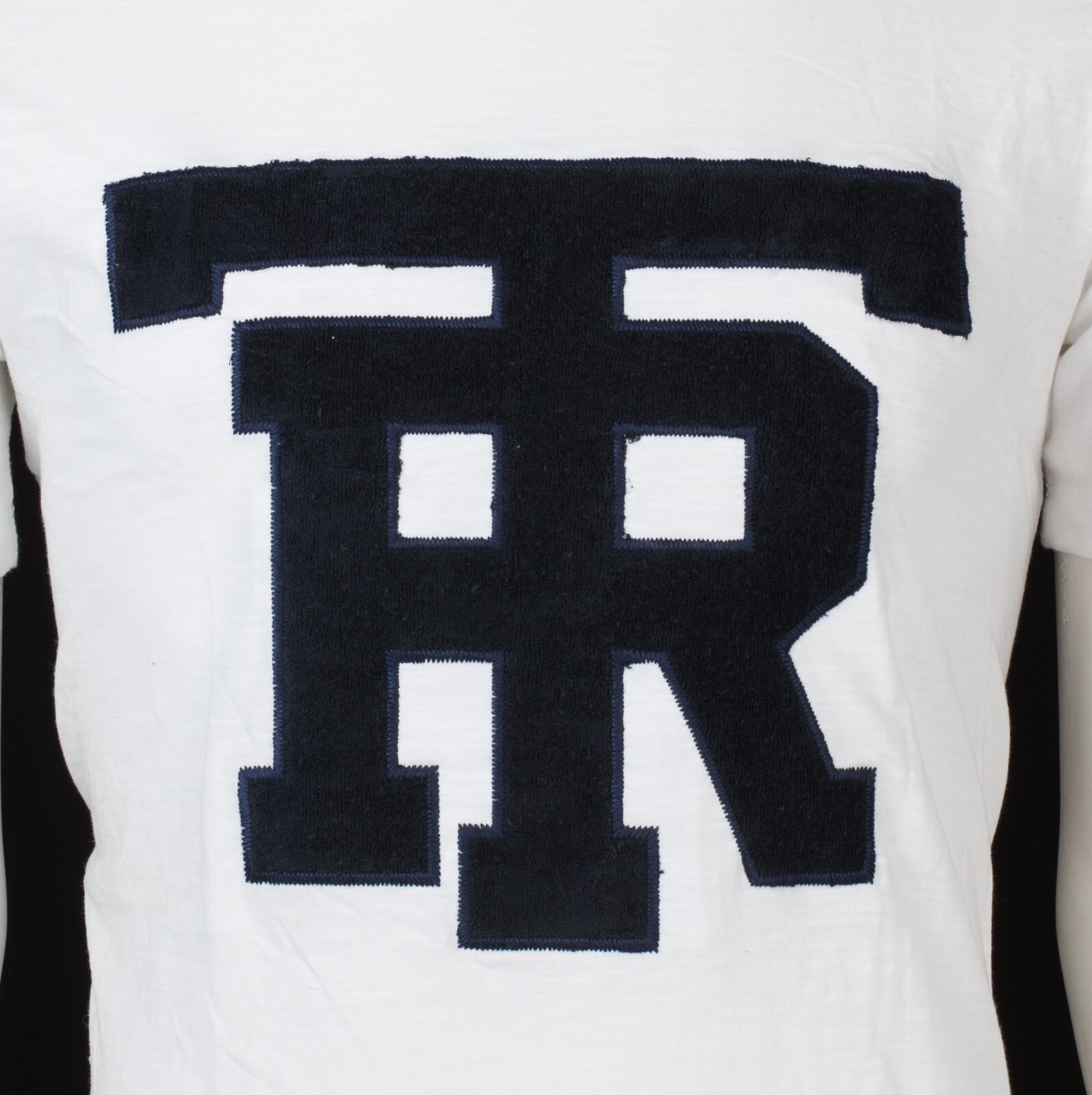 $79 TRUE RELIGION White UNIVERSITY OF TR Short Sleeve Applique Graphic T-shirt gallery