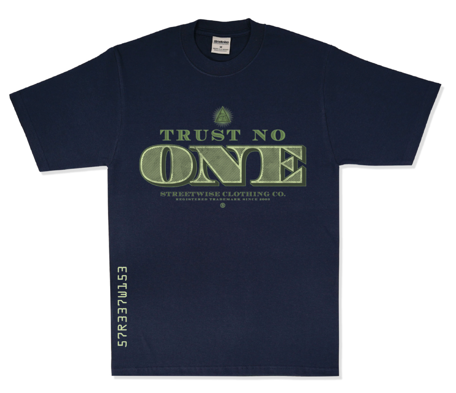 streetwise TRUST NO ONE Graphic T-Shirt Black & Blue M-5XL gallery