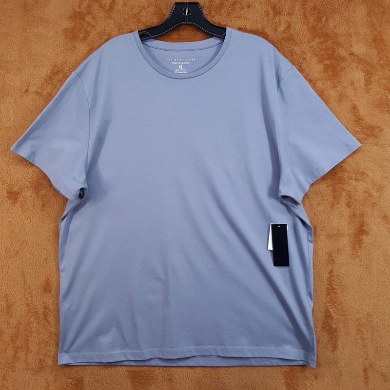 BLOOMINGDALES Shirt Mens XL Grey Pullover Crew Short Sleeve 100% Supima Cotton