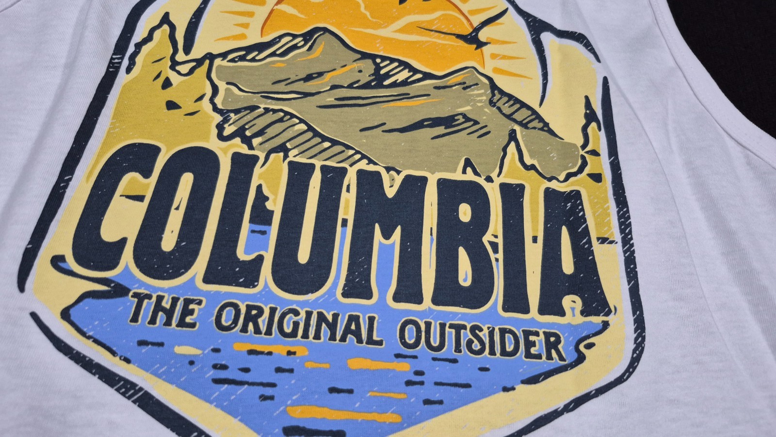 Columbia Men's Outdoor Graphic White Tank Top Black Sleeveless Sports gallery