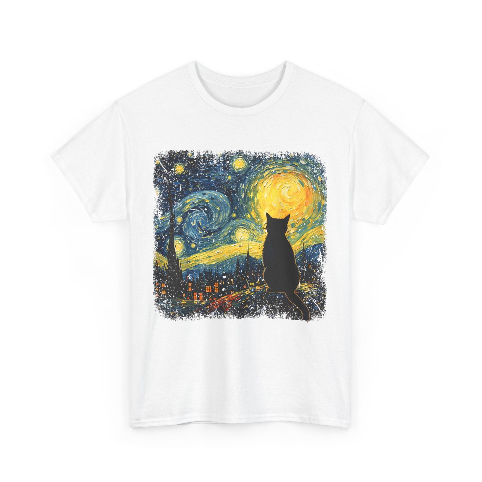 Cat Starry Night Van Gogh Cat For Cat Lover Cat Mom Cat Dad T-Shirt gallery