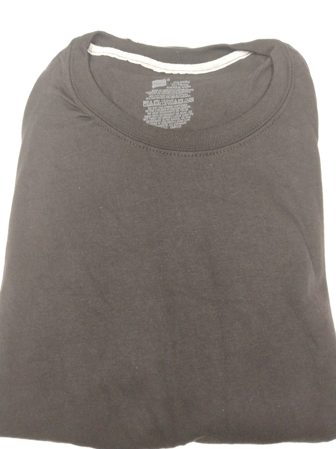 Hanes Black Layflat Collar Tagless Crew Neck T-Shirts 4 Pack Size XL