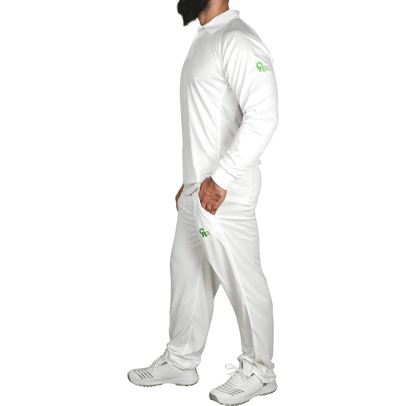 CA White Test Kit Cricket Shirt and Trouser Set Long Sleeves - Cricket Uniform gallery