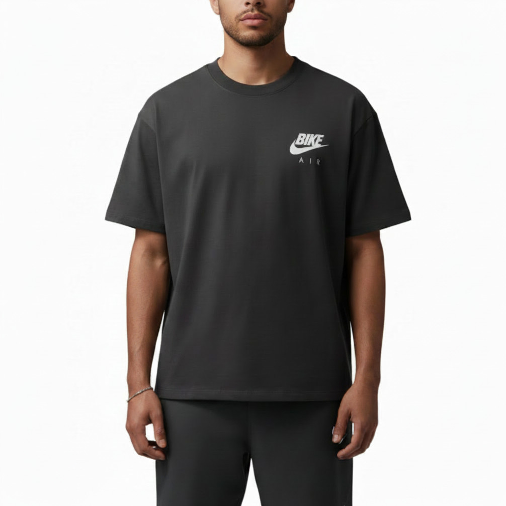 Nike T Shirts Men's Black Gray Color Crew Neck Moderate IQ8148-060 Size gallery