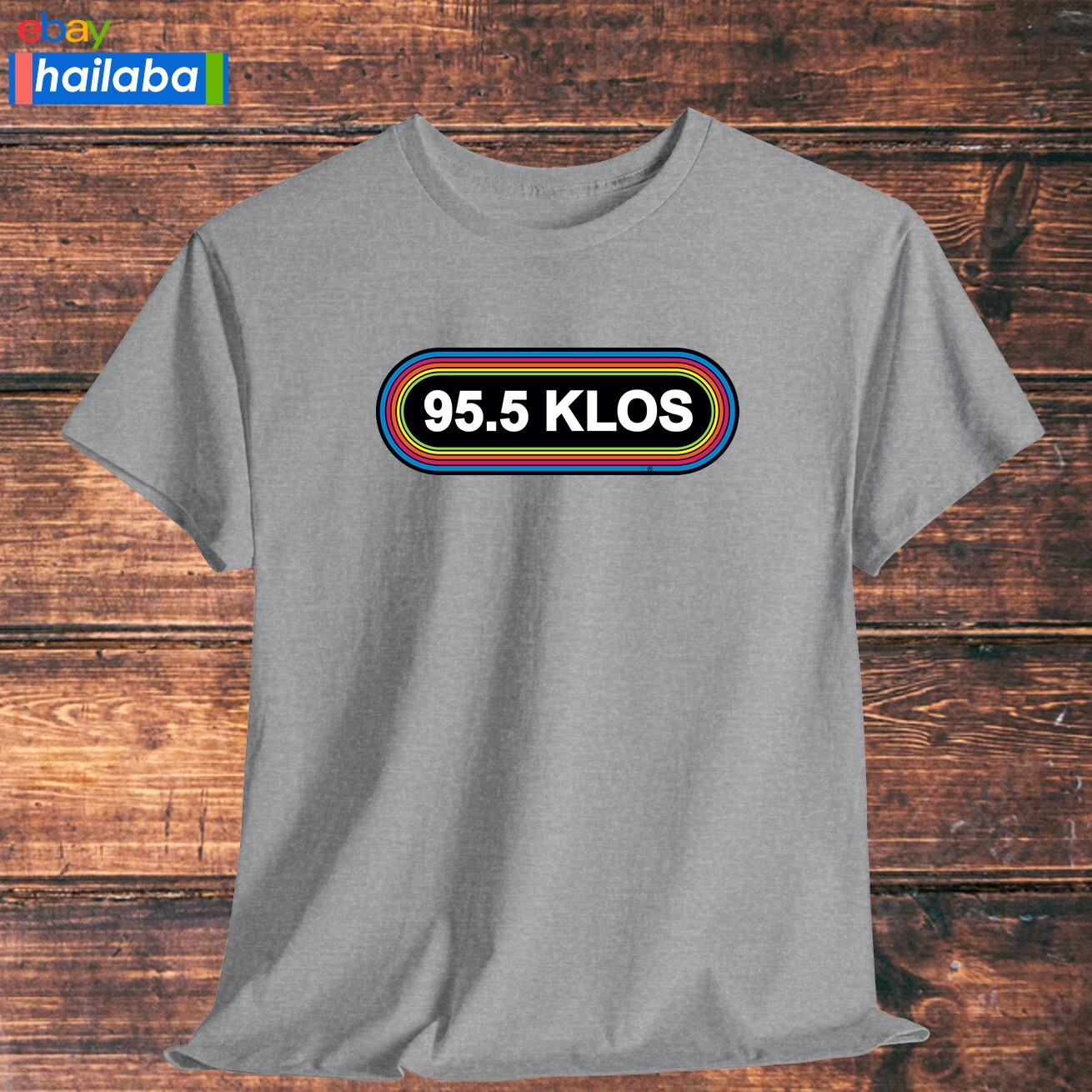95.5 Klos Rocks Radio Logo Shirt Black/Navy/Grey/White/Orange T-Shirt S-5XL gallery
