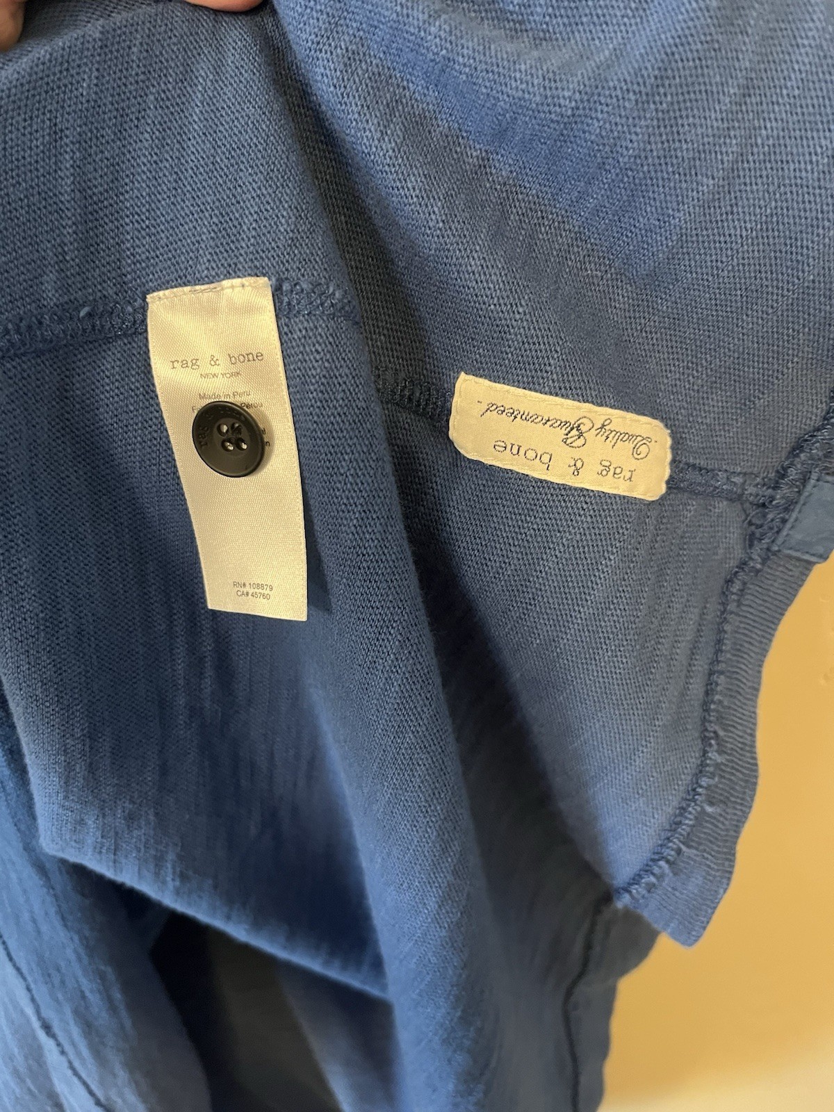 rag & bone Raw Edge Henley T-Shirt Men XXL Blue Short Sleeve Modern Classic gallery