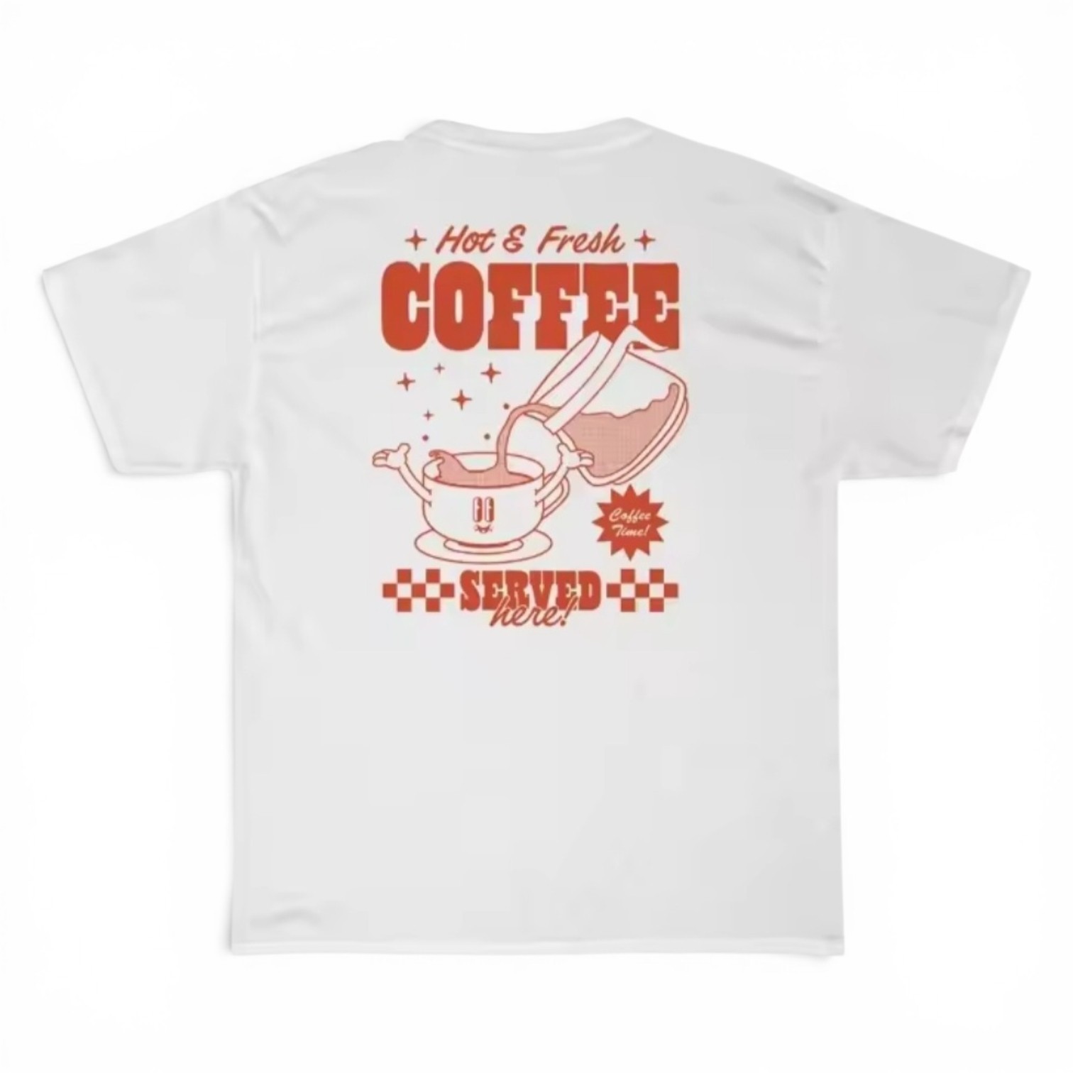 Retro Cartoon Coffee Back Print Cotton Women Cute Funny Caffeine T-Shirts gallery