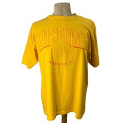 Vintage Yellow Hot Springs Celestial Single Stitch T-shirt Size Large USA Made
