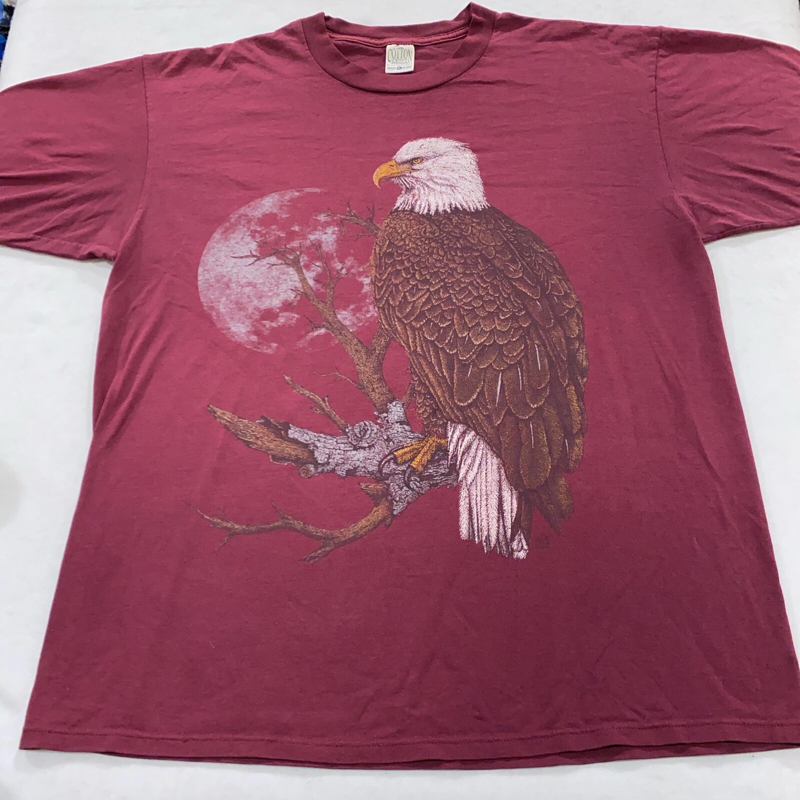 vintage 90s BALD EAGLE MOON NATURE T-Shirt XL soft animal fall winter gallery