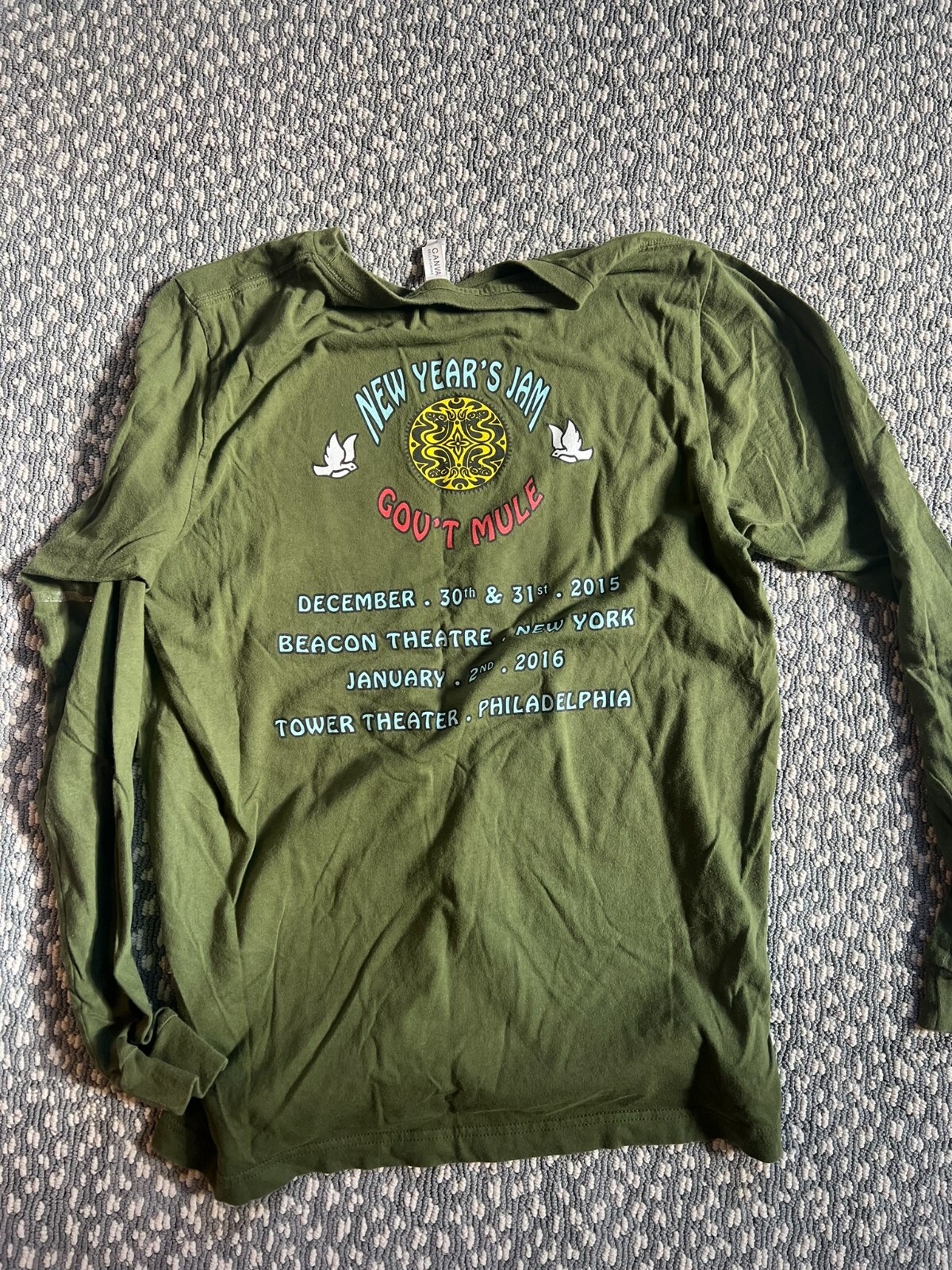 Govt Gov't Mule Long Sleeve NYE Concert Shirt Size Medium Philidelphia 2015 gallery
