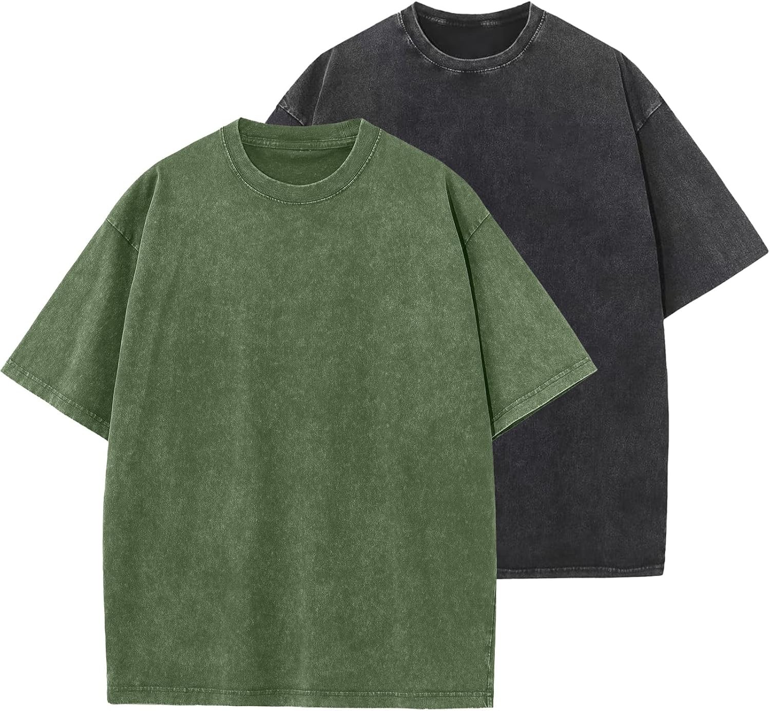 Men’s Oversized Vintage Acid Wash T-Shirt 100% Cotton Loose Fit Streetwear Tee gallery