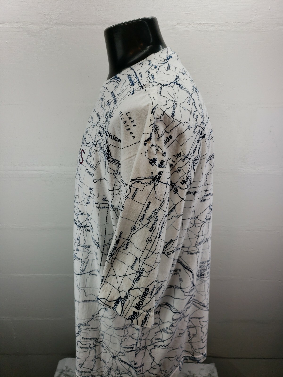 Vintage 90s Illinois ALL OVER PRINT T-Shirt Mens XL TeeJays Tag DEADSTOCK MINT! gallery