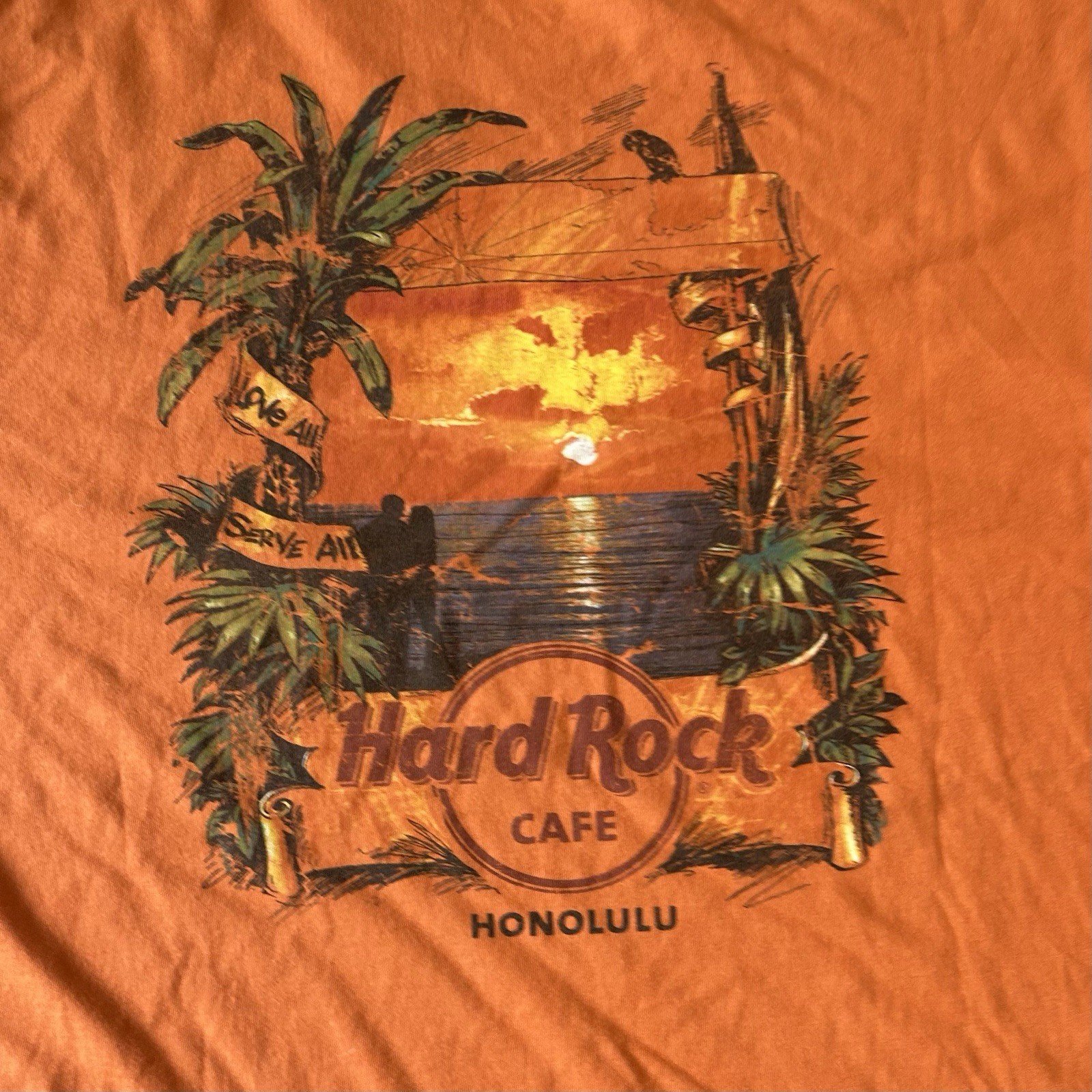Hard Rock Cafe Honolulu T-shirt Men’s 2XL Tropical Sunset Graphic Print 2 Sides gallery