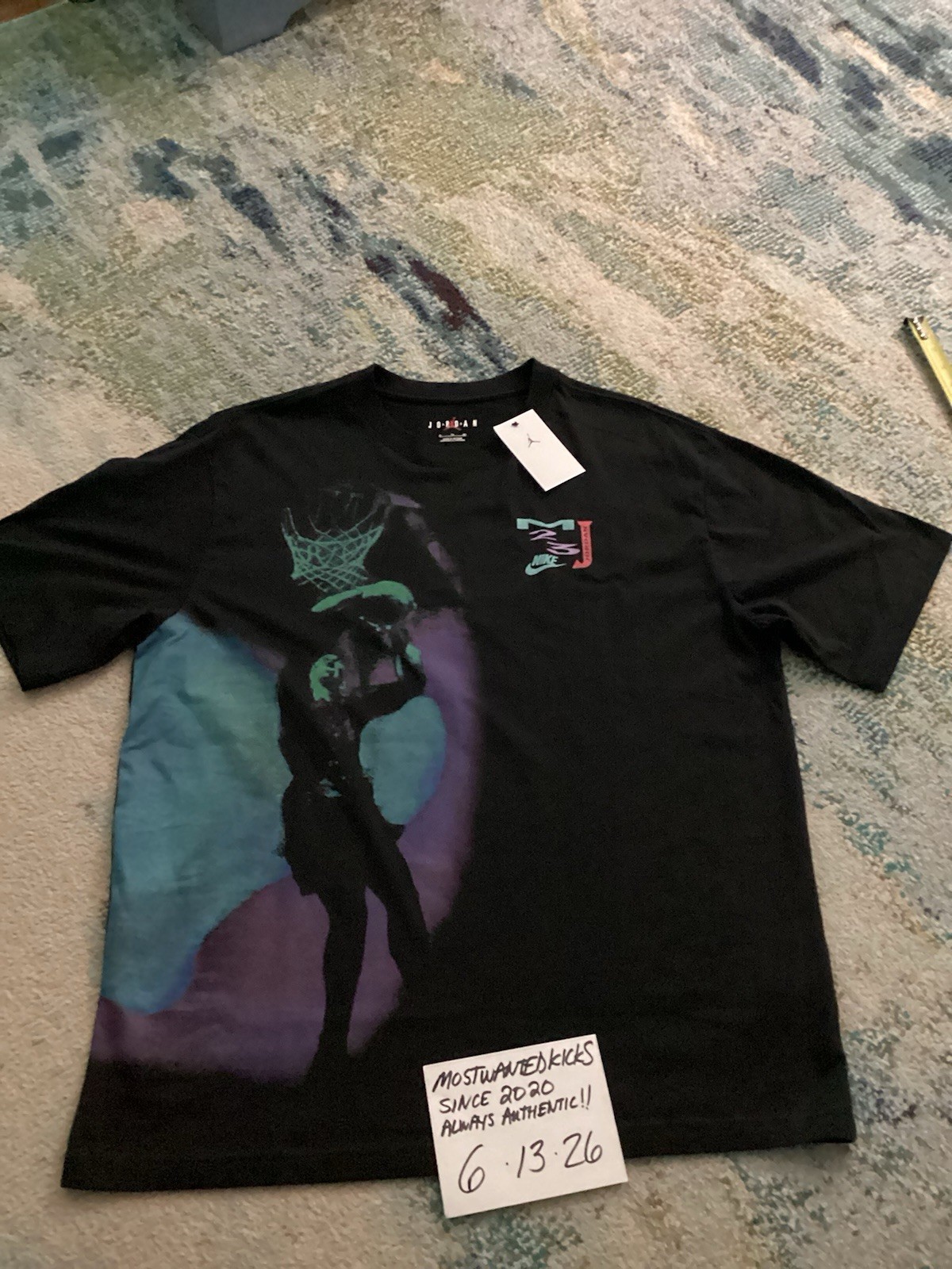 NWT Nike Air Jordan Brooklyn Dream Dunk Graphic Black T-Shirt Men’s Size XL